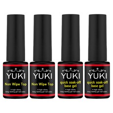 YUKI Non Wipe Top Gel R+Quick Soak Off Base Gel R組, 單色, 2組