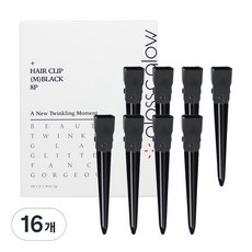 gloss&glow 無痕鯊魚夾 中, 黑色, 16個