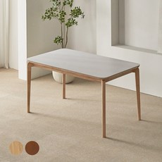 파로마 리샤르 세라믹 원목식탁 4인용 1400 방문설치, 내추럴 + 화이트상판