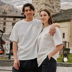 NEPA 男女通用透氣重磅棉質口袋半寬鬆版短袖T恤