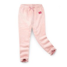 JELISPOON 女童款絲絨羅紋捲邊刷毛內搭褲