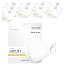 키리아마스크 새부리형 컬러 황사 마스크 슬림대형 KF94, 화이트, 10개, 10개입