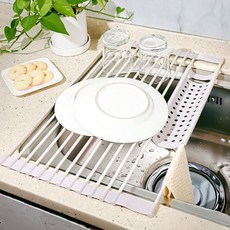 Denovo 矽膠洗碗槽瀝水架, 灰色, 1個