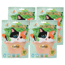 Catfeet 呼嚕最愛 薄荷化毛潔牙餡餅, 嫩雞, 60g, 4包