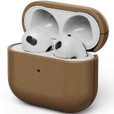NUART AirPods 時尚皮革保護殼, AirPods 第3代, 棕色