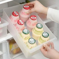 KAZT 附把手多功能冰箱整理盒, 4個, 半透明