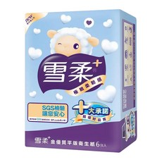 雪柔 金優質平版衛生紙, 6包, 1袋