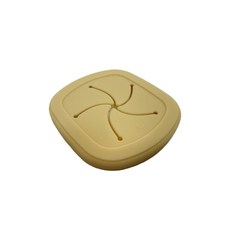 MODU'I BLUEMAMA 幼兒鉑金矽膠熊熊零食蓋 雙握把, 奶油黃, 1個