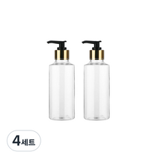 Glassdomae 透明廚房按壓瓶 AC100 + 黑金瓶蓋, 100ml, 4套