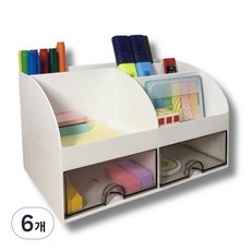 노바리움 책상정리 더블 선반 정리대, 화이트, 6개