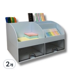 Novarium 桌面整理雙層置物架, 藍色, 2個