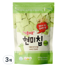 기름제로 현미칩 과자 와사비맛, 200g, 3개