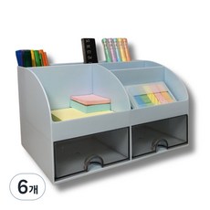 노바리움 책상정리 더블 선반 정리대, 블루, 6개
