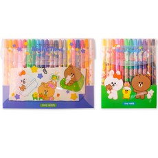 STUDIO EIGHT Line Friends彩色旋轉蠟筆組 20色+12色 隨機出貨, 1組, 20色
