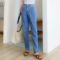 여성용 통기성 썸머 텐셀 배기 데님 팬츠 CS323436