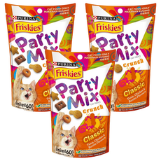 Friskies 喜躍 Party Mix 香酥餅 – 經典鮪魚，雞肉和鰹魚口味貓零食, 經典風味, 60g, 3包