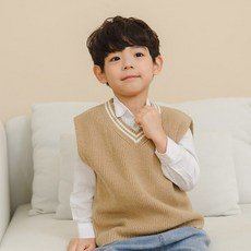 MANGCHI Kids孩童V領針織背心（質量不可比）春秋男孩女孩