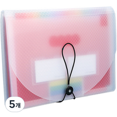 DOnG-A Pms 高級格紋封面彩虹索引A4文件夾, 13格 透明, 5個