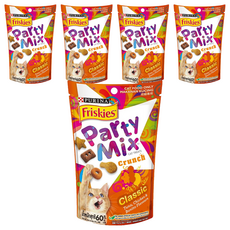 Friskies 喜躍 Party Mix 香酥餅 – 經典鮪魚，雞肉和鰹魚口味貓零食, 經典風味, 60g, 5包