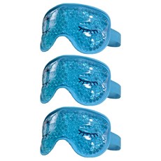 冷熱兩用凝珠眼罩 藍色, 1入, 3個