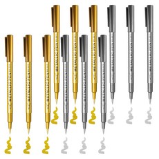 DADA 金屬珠光馬克筆筆刷 銀色3支 + 金色3支組