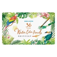 SIMBALION 雄獅 水彩色鉛筆鐵盒, 36色, 1盒