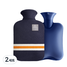 생활애찬 빅사이즈 보온 물주머니 찜질 핫팩 네이비 1000ml, 2세트