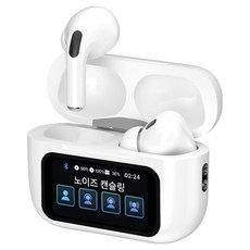 아이리버 ANC ENC 노이즈캔슬링 터치스크린 러닝 운동 C타입 충전 무선 블루투스 6.0 이어폰, 화이트, IB-ZX5