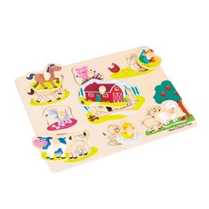 woet 寶寶木製拼圖, 農場樂園, 1組, 8