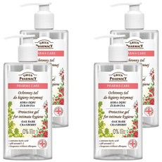 GREEN PHARMACY 波蘭蔓越莓私密潔膚露 乳酸 橡樹 蔓越莓精粹 溫和潔淨, 300ml, 4瓶