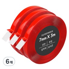 다다 초강력 실리콘 아크릴 폼 양면테이프 7mm x 3m, 투명, 6개