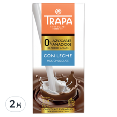 TRAPA 無添加糖牛奶巧克力片 80g 無麩質特級巧克力, 2片
