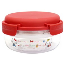 Hello Kitty 圓型 Tritan 密封保鮮盒, 1個容器及相配的蓋子, 1個