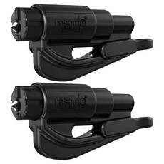 resqme AHOYE 逃生用迷你破窗器/割安全帶/口哨, 2個, 黑色