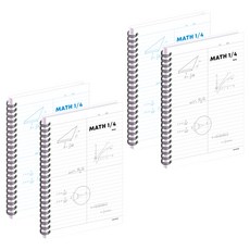 Withna PP 4分割數學筆記本 2種套組 80-0079, 隨機出貨, 2套