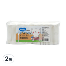 奈森克林 粗軸棉棒 600支 100支x6包入 輕拭外耳垢物 去除指甲油或眼部彩妝, 2包