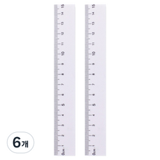 투데이리빙 심플 양면 눈금 자 15cm CD_OST_AL101Q, 화이트, 6개