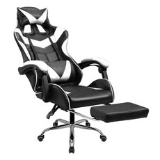 極速電競皮椅 升級擱腳抬 17kg,黑白色,1個