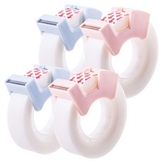 Ello Thames口袋型膠帶切割器分配器 2種+補充膠帶 4入組, 藍色 + 粉色, 2組