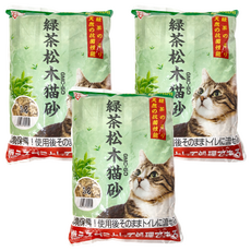 IRIS OHYAMA 愛麗思歐雅瑪 松木貓砂 YGMC50, 綠茶, 5L, 2.8kg, 3袋