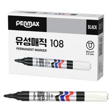 펜맥스 유성매직 108, 흑색, 12개