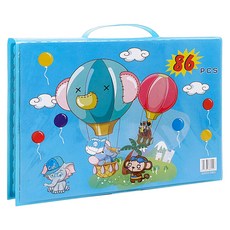 JAR 嚴選 水彩畫筆86件套裝禮盒 藍色 兒童繪畫套裝 美術用品, 1盒