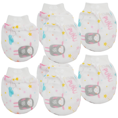 PUKU 藍色企鵝 紗布印花手套, 100%棉, 10x8cm, 粉紅色, F