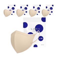 블루나 숨편한 새부리형 황사방역 마스크 대형 KF94, 5매입, 5개, 베이지