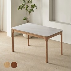 파로마 채튼 세라믹 원목식탁 4인용 1400 방문설치, 내추럴 + 화이트상판