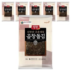 양반 구운생김 곱창돌김 5매 x 3봉, 45g, 6개