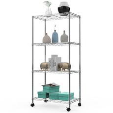 eSPACE 金屬立式層架, 銀色, 4層