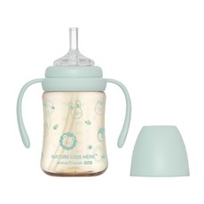NATURE LOVE MERE Animal Friends PPSU 吸管杯, 210ml, 1個, 清新薄荷綠
