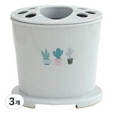 BONOHOUSE 仙人掌瀝水牙刷架, 3個, 灰色