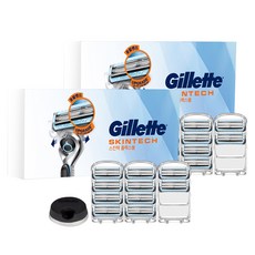 Gillette 吉列 Skin Tech手動刮鬍刀片 10入+刮鬍刀架, 2組